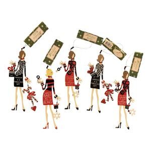 Lot Of 5 Sunset Vista Divas Holiday Bliss Wine Bottle Charms / Ornaments